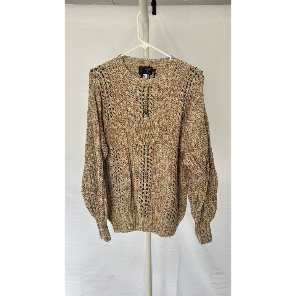Vintage Kenneth Gordon‎ Granger Owings Mens Tan Knit Sweater Medium